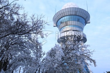 黑麋峰国家森林公园雪景雾凇图