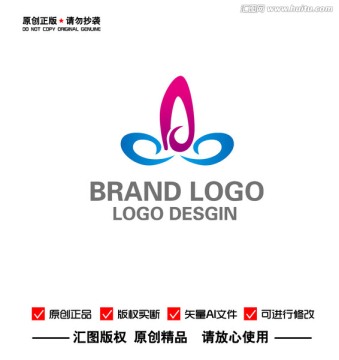 抽象莲花 祥云山LOGO