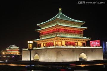 西安 钟楼 鼓楼 钟鼓楼 夜景