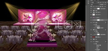 紫色婚礼舞台婚礼背景
