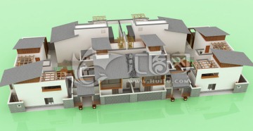 中式四合院建筑模型設計