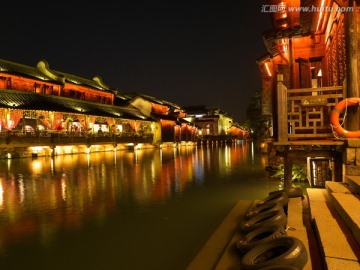 乌镇西栅 西市河 酒吧街夜景