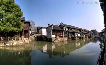 乌镇东栅 东市河水边民居 全景