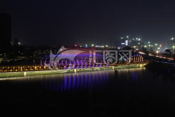 长沙梅溪湖喷泉夜景