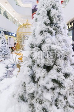 室内圣诞雪景装饰