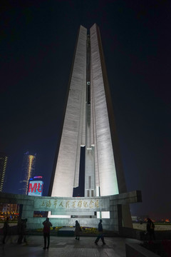 外灘夜景 人民英雄紀(jì)念碑