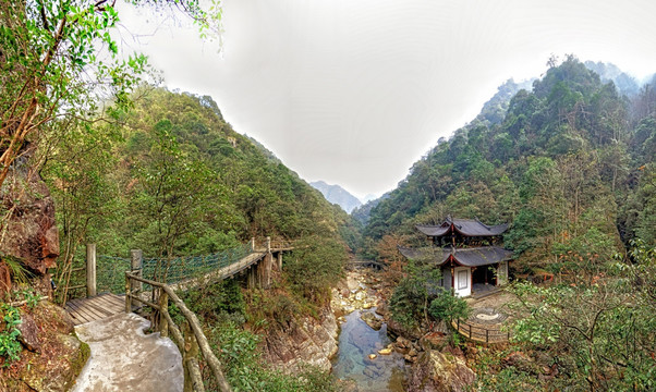 武义牛头山 银锁桥生生门全景