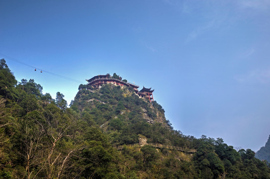 武义牛头山 天师峰 天师殿远景