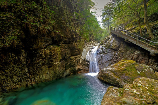 武义牛头山 溪流山泉 蓝色水潭