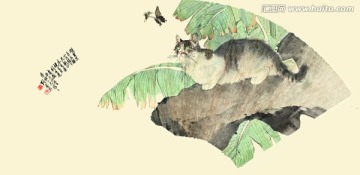 劉奎齡 花鳥扇面 未分層