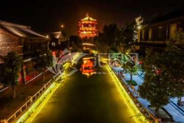 运河古城夜景