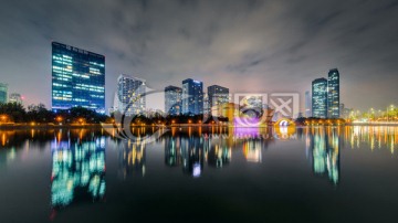 杭州市滨江区夜景