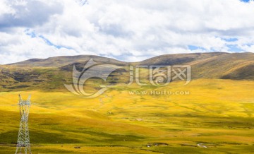 西藏高山丘壑 秋色 山脉