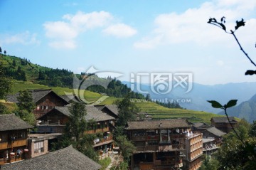 龙脊梯田楼屋风景