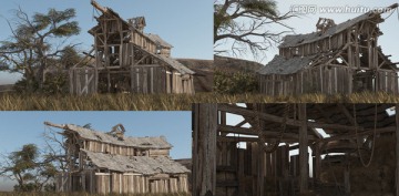 3D墨西哥荒野雜物模板房