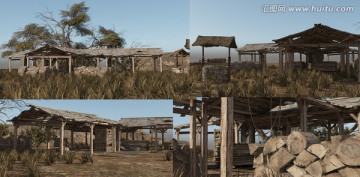 3Dmax墨西哥荒野伐木場