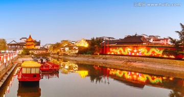 秦淮河夜景全景