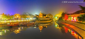 秦淮河夜景 全景大画幅