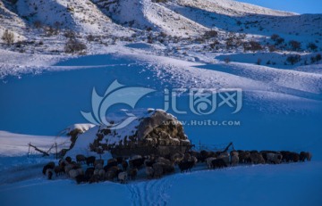 中华福寿山冬景 雪地