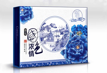 月餅盒 青花