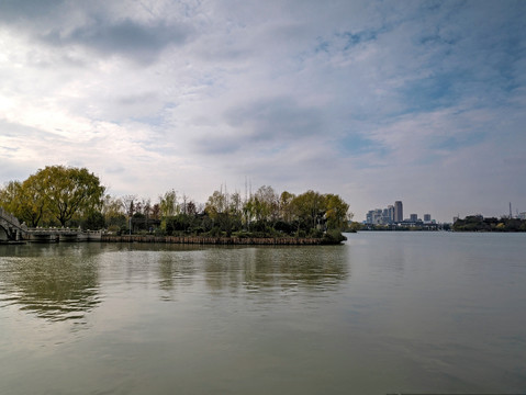 嘉兴南湖 月印亭 湖面全景