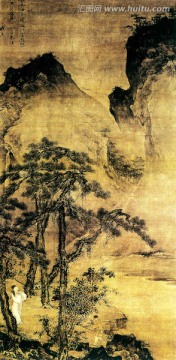 杜堇 山水人物圖