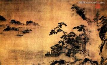 王諤 江閣遠眺圖