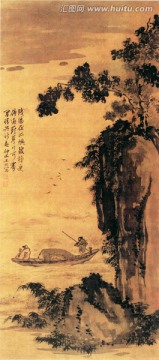 王問 孤嶼鼓棹圖
