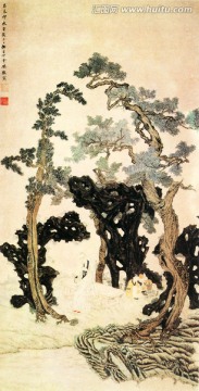 丁云鵬 樹下人物圖