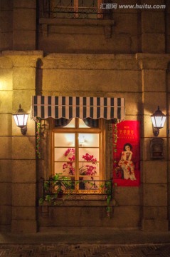 民国老南京建筑街景夜景