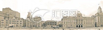 老上海 复古照片 老外滩全景
