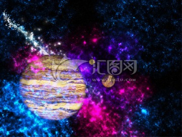 美麗絢爛彩色的宇宙星云背景主題
