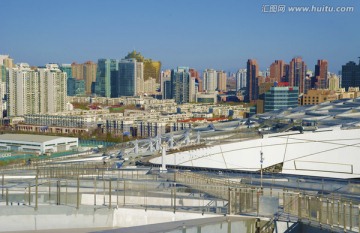 鳥巢頂上看北京風光