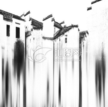 江南水鄉(xiāng)水墨畫 合層