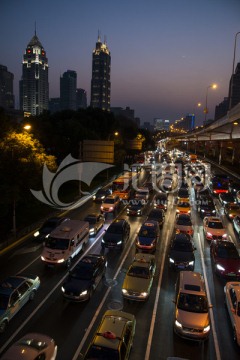 上海延安中路夜景