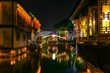 乌镇水乡夜景