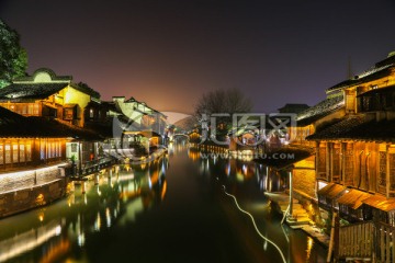 乌镇水乡夜景