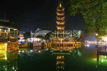 乌镇水乡夜景