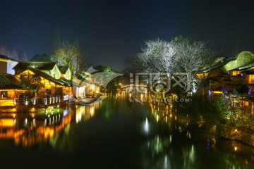 乌镇水乡夜景