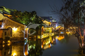 乌镇水乡夜景