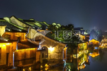 乌镇水乡夜景