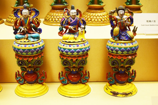 佛教文化搪瓷七珍