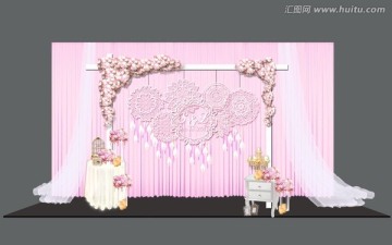 粉色婚禮迎賓區(qū)
