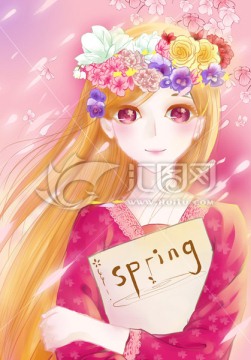 唯美女孩 本本封面 裝飾畫
