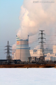 電塔 黃昏 熱電廠