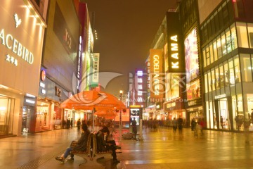 成都春熙路步行街 街景夜景