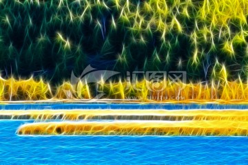 電腦畫 秋湖