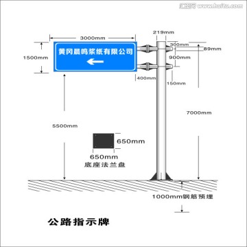 公路指示牌结构图