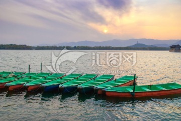 昆明湖落日