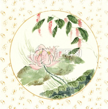 國畫荷花